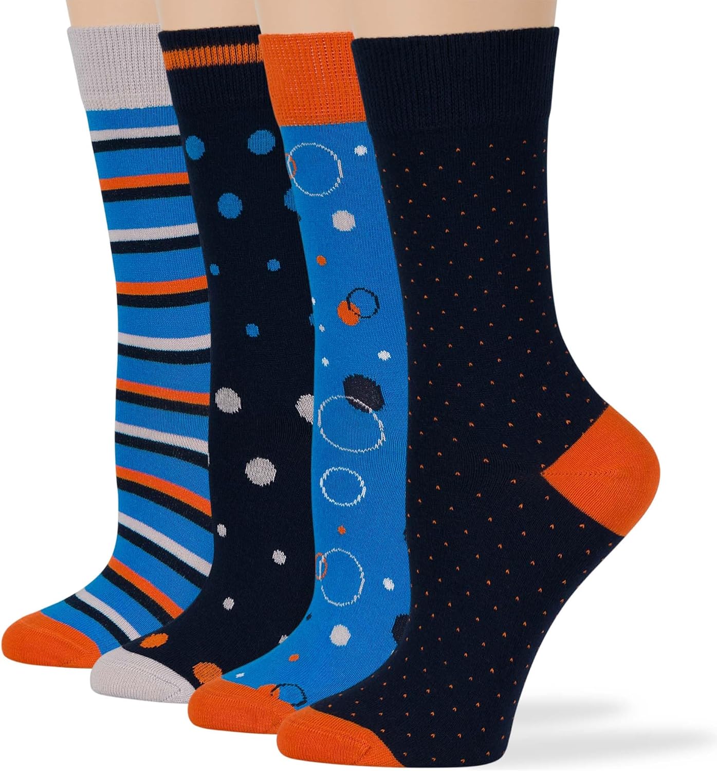 7BigStars Women Crew Socks - Colorful Cotton Fun Socks