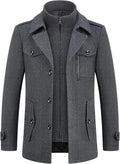 Men's Winter Wool Blend Coat for Casual and Business Wear