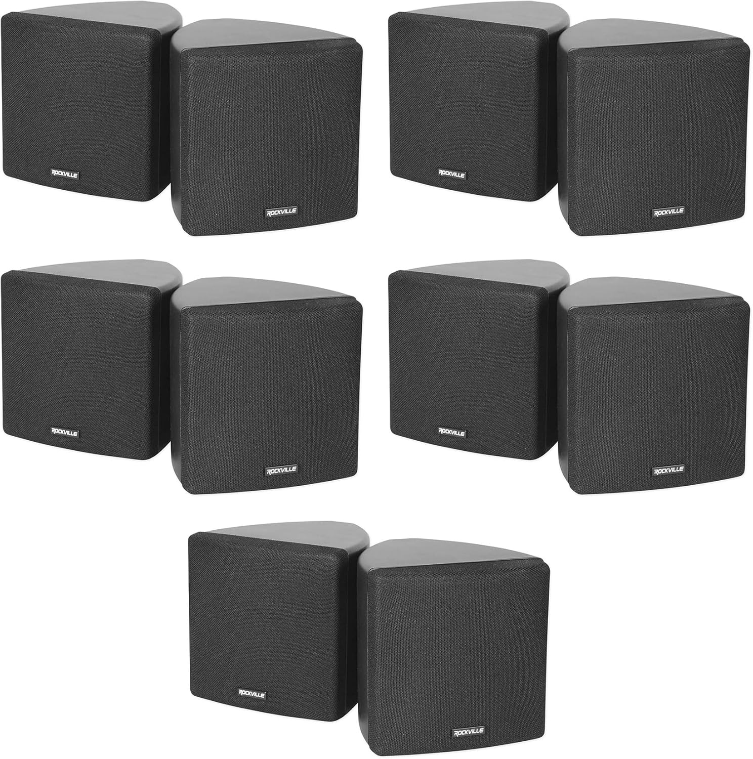 Rockville Cube 70v Black Wall Mount Speakers