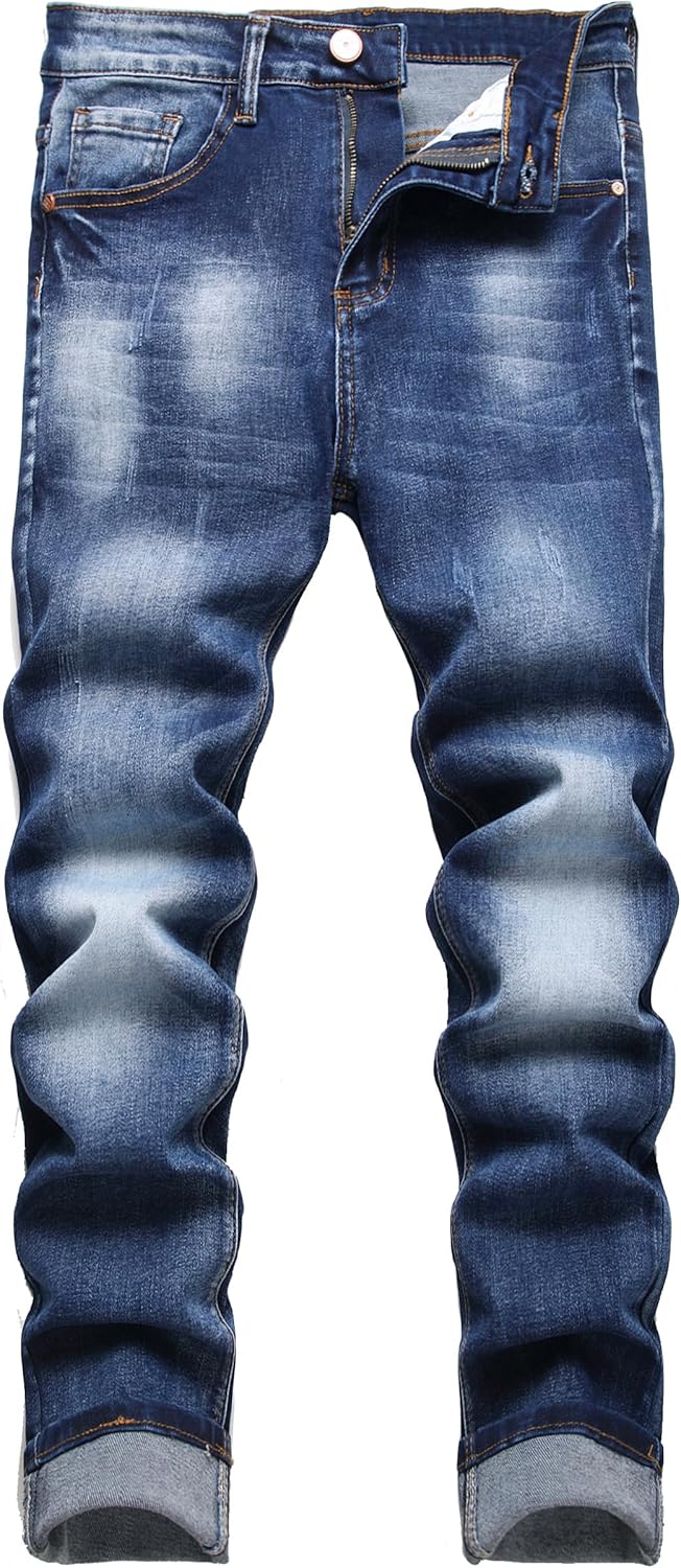 Men's Slim Fit Stretch Jeans Ripped Skinny Fashion Cargo Pants