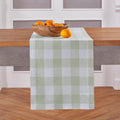 Linen Plaid Table Runner 14 x 90 in Sage and White - Classic Look