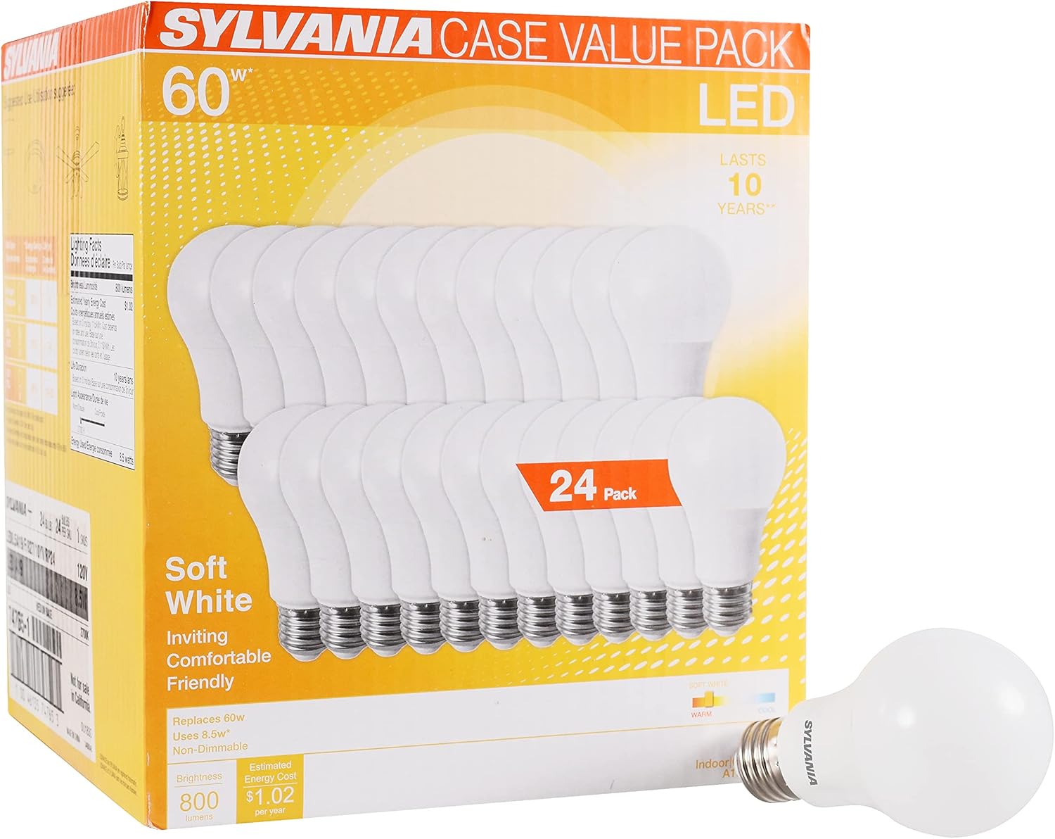 LEDVANCE Sylvania LED A19 Light Bulb - Efficient 60W Equivalent