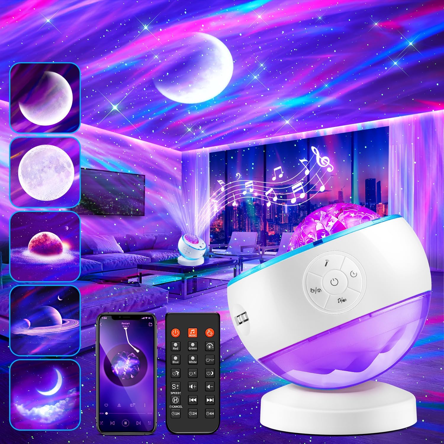 Ultimate Relaxation: 5-in-1 Bluetooth Galaxy Projector
