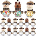 12 Pcs Christmas Candy Jars with Snowman Santa Elk Lid - Festive