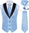 DiBanGu Men's Elegant Paisley Vest for Weddings and Formal Events