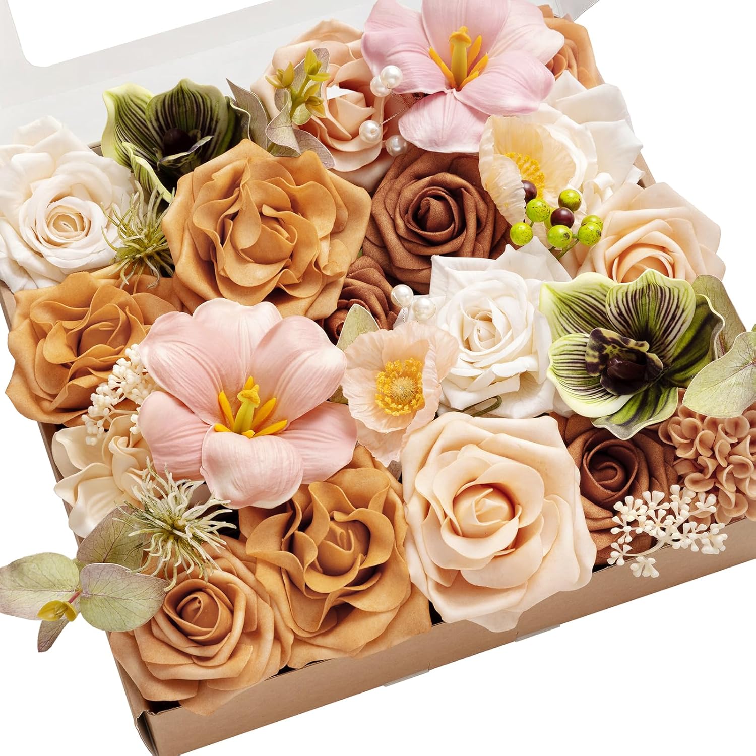 Ling's Moment Fake Flowers Box for Wedding Bouquets & Decor