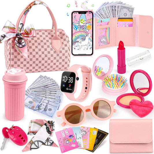 Princess Pretend Play Purse Set - 32PCS Toddler Makeup & Accessories