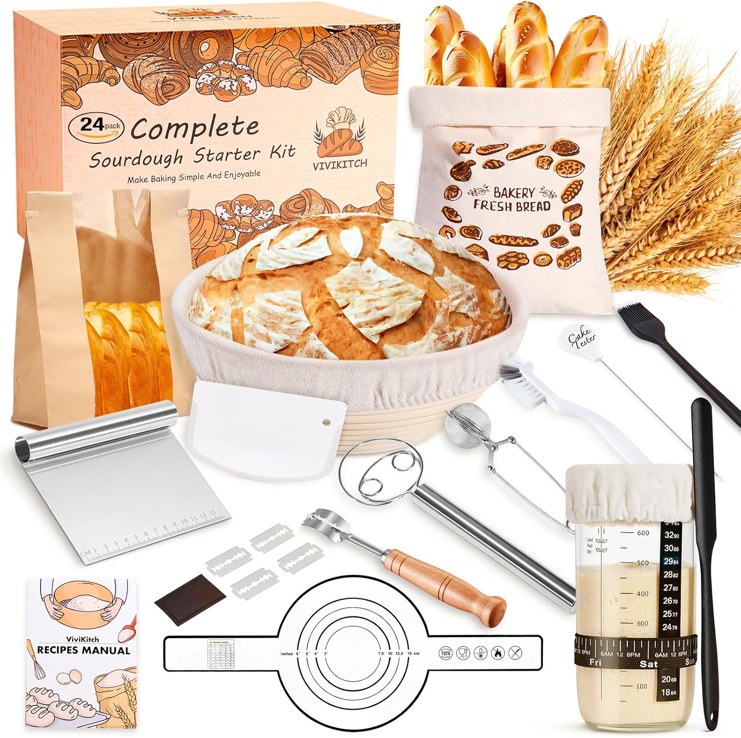 Complete Sourdough Starter Kit for Home Bakers and Beginners
