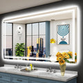 72x40 LED Bathroom Mirror with Lights - Bright Backlit + Front Lit