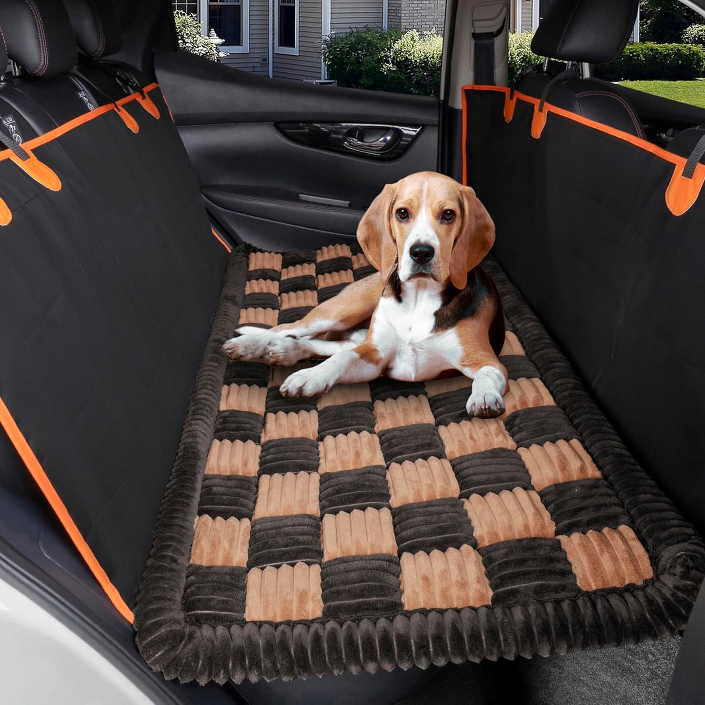 Dog Bed for Car Back Seat - Soft Furry Travel Pet Mat