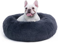 Calming Donut Dog Bed 33 in Round Plush Pet Bed - Cozy Support
