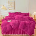 Fluffy hot Pink Faux Fur Comforter Cover Set Twin - Plush Cozy Style