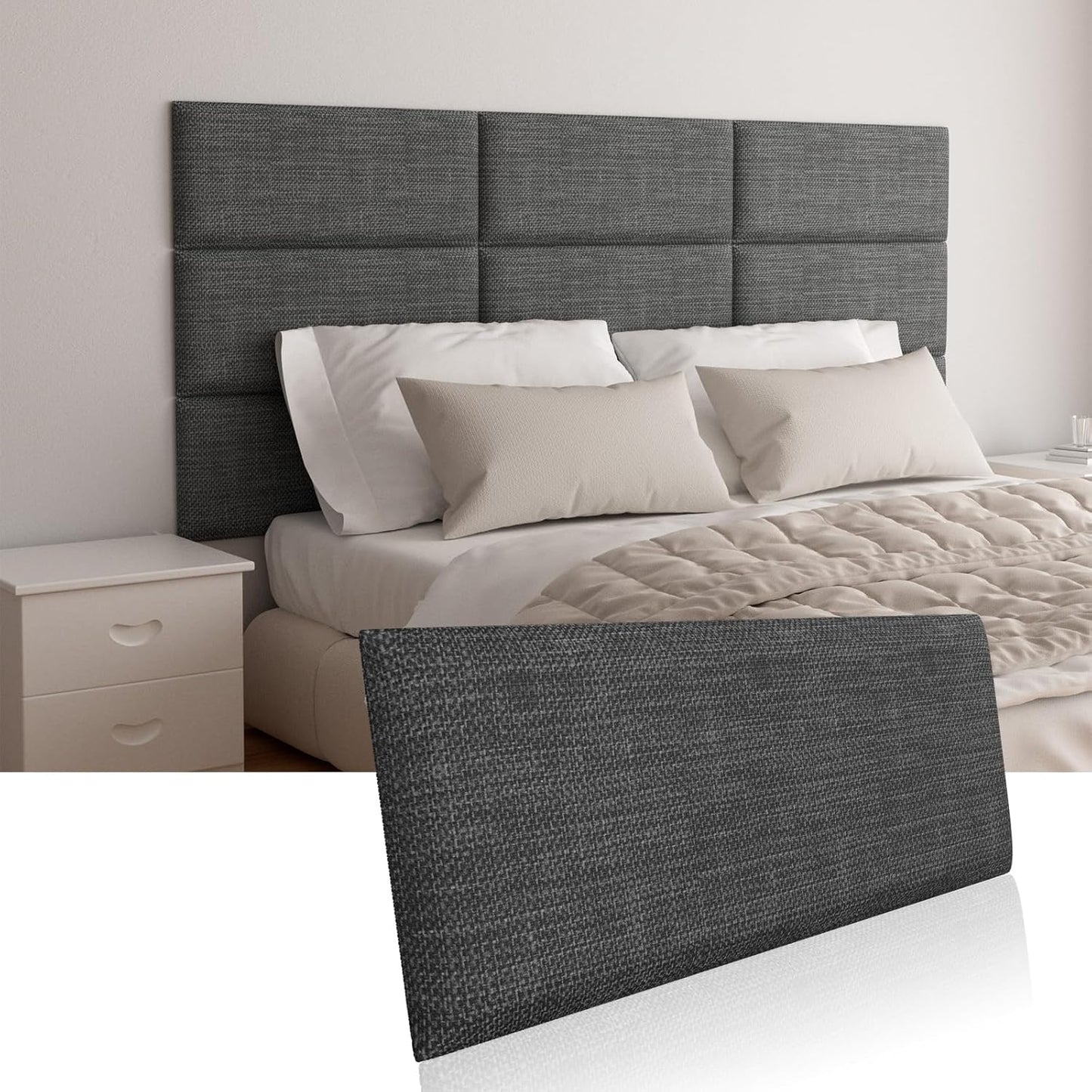 Upholstered Wall Mounted Headboard for Soundproofing Needs