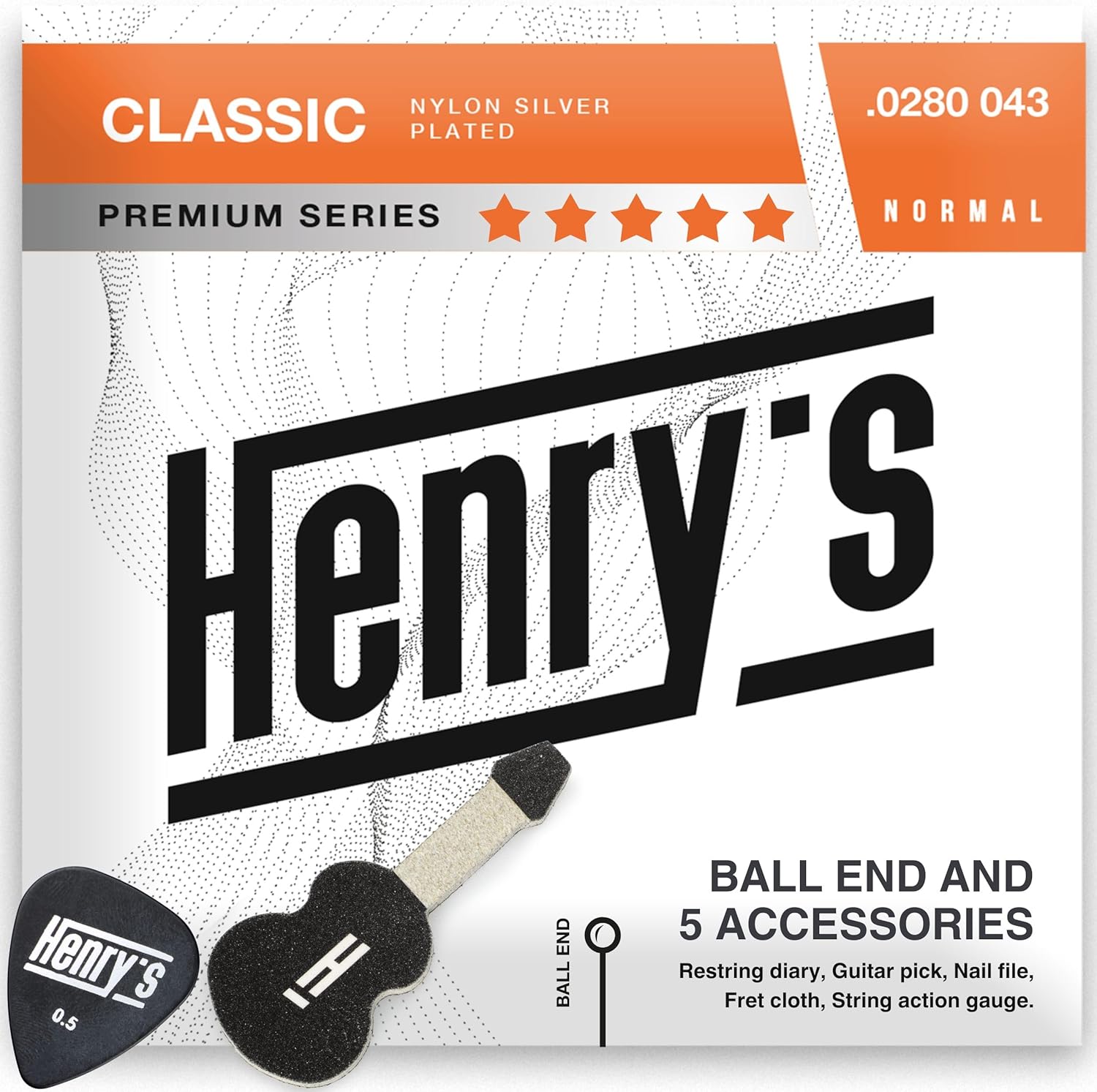 Quick Restring with Non-Slip Pick - 5 Guitar Accessories - Henry's Silver Nylon Strings