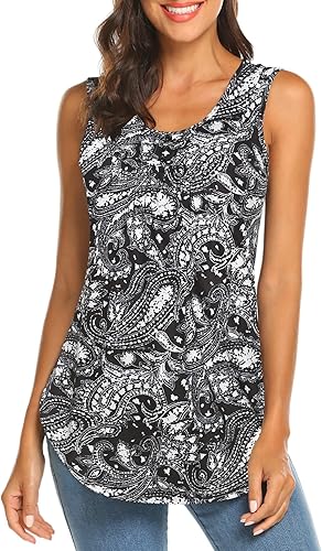 Halife Women's Paisley Printed Pleated Blouse for Casual Style