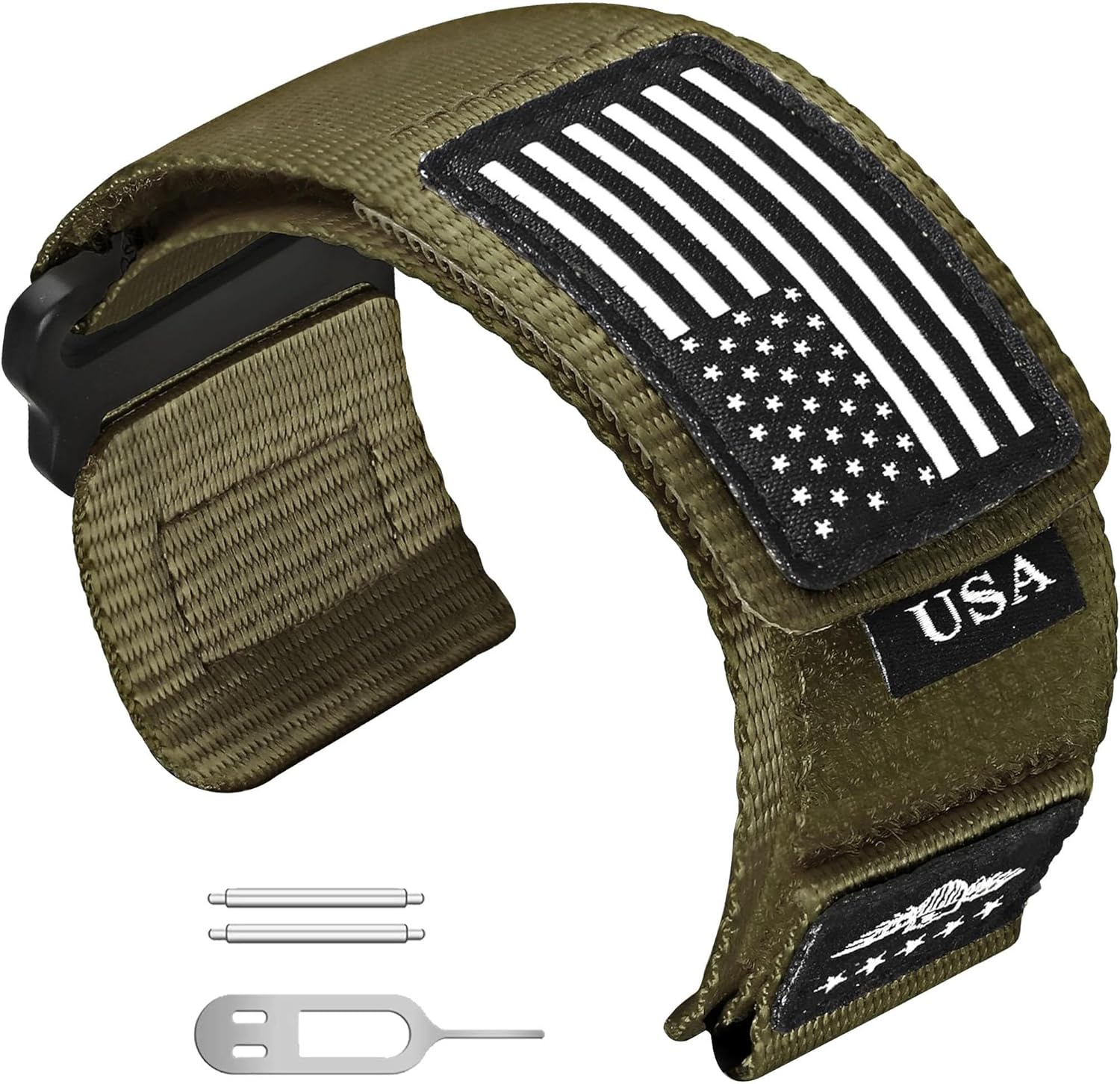 Rugged Tactical Nylon Band for Garmin Instinct - Stripes Flag