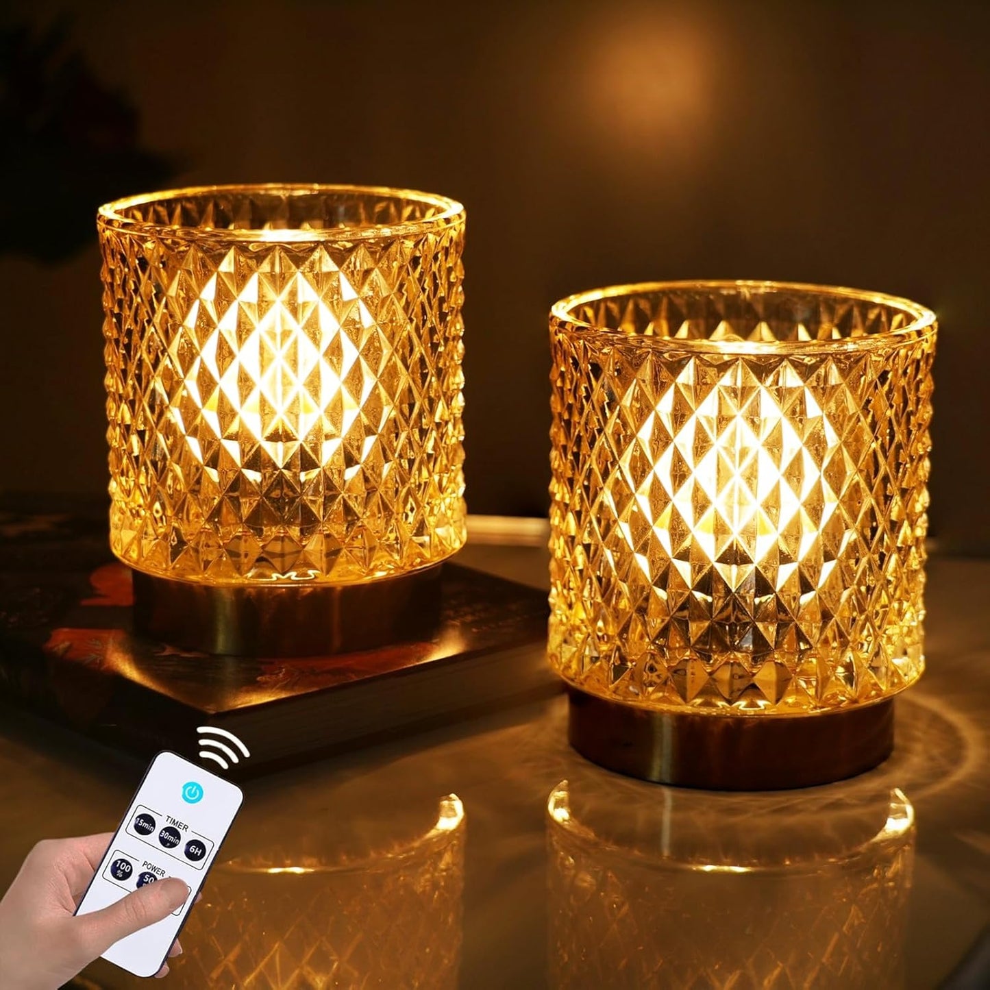 Battery Operated Lamp - Stylish Small Lamps with Timer & Modes