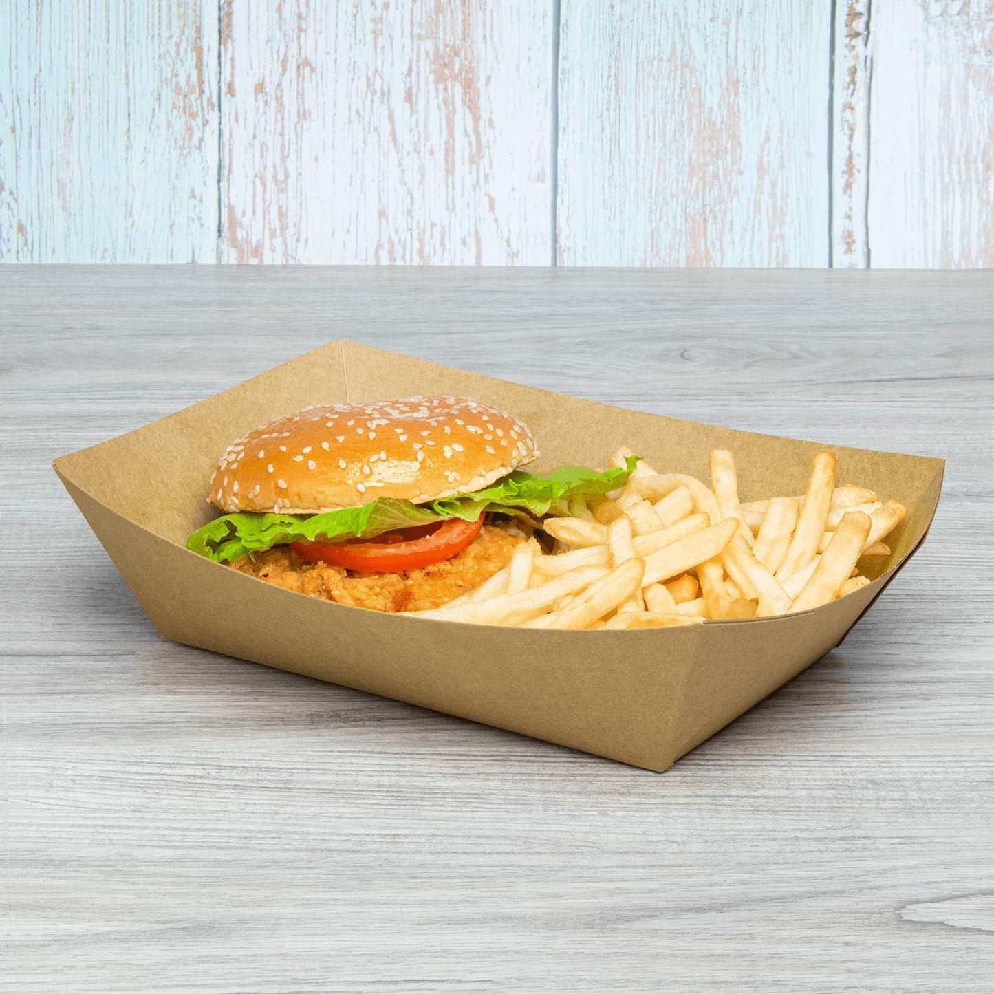 Karat FP-FT500K Kraft Paper Food Serving Tray for Meats