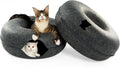Extra Spacious Peekaboo Cat Cave Jumbo - Dark Gray Double Layer