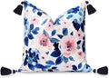Coastal Patio Throw Pillow Cover 18x18 - Water Repellent Floral