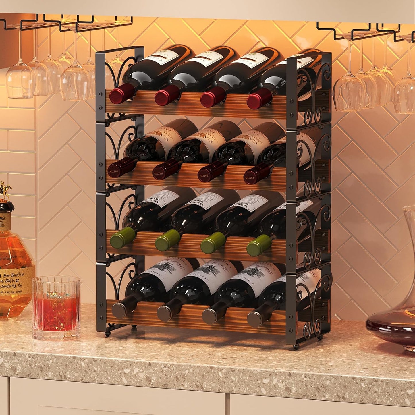X-cosrack Wine Rack Freestanding Floor for Stylish Storage