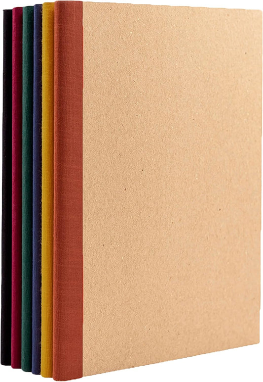 PAPERAGE 6-Pack Journal Set, Jewel Tone Spines, Small Size, College Ruled