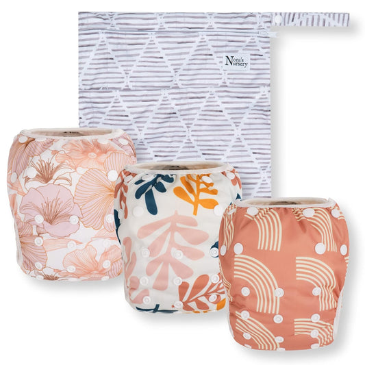Adjustable Reusable Swim Diapers 3 Pack - Tropical Trio - Nora's Nursery