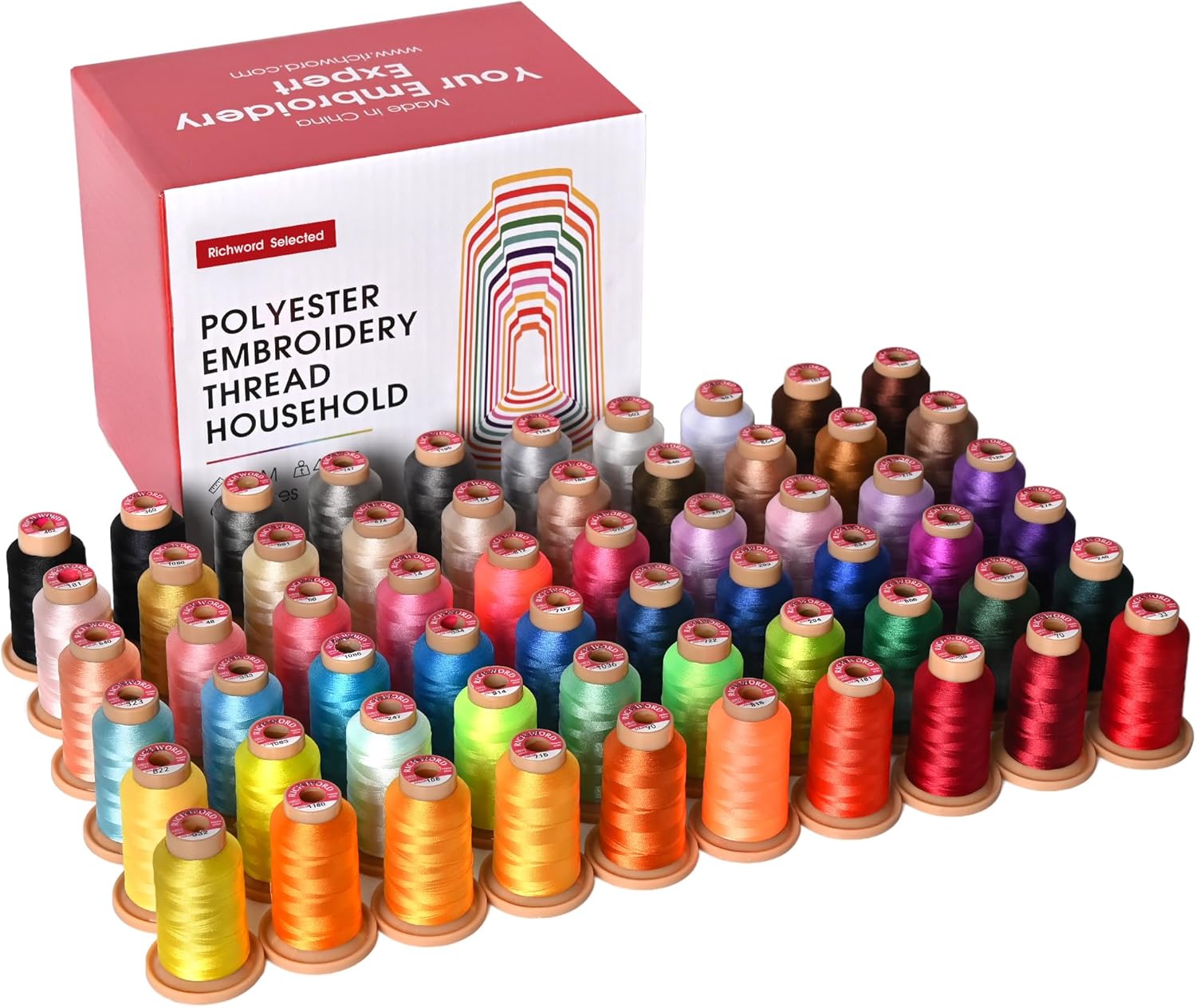 Richword 800M 60 Colors Embroidery Thread Set for Machines