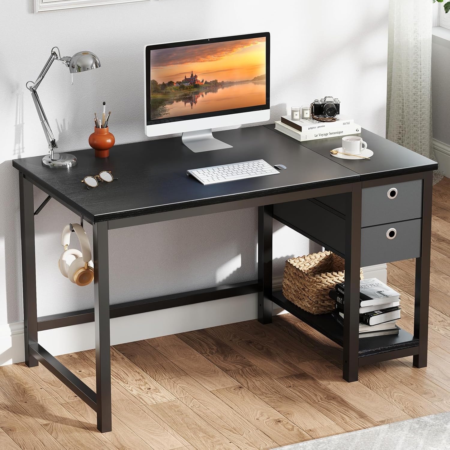 Modern Small Office Desk with Spacious Storage - SMUG