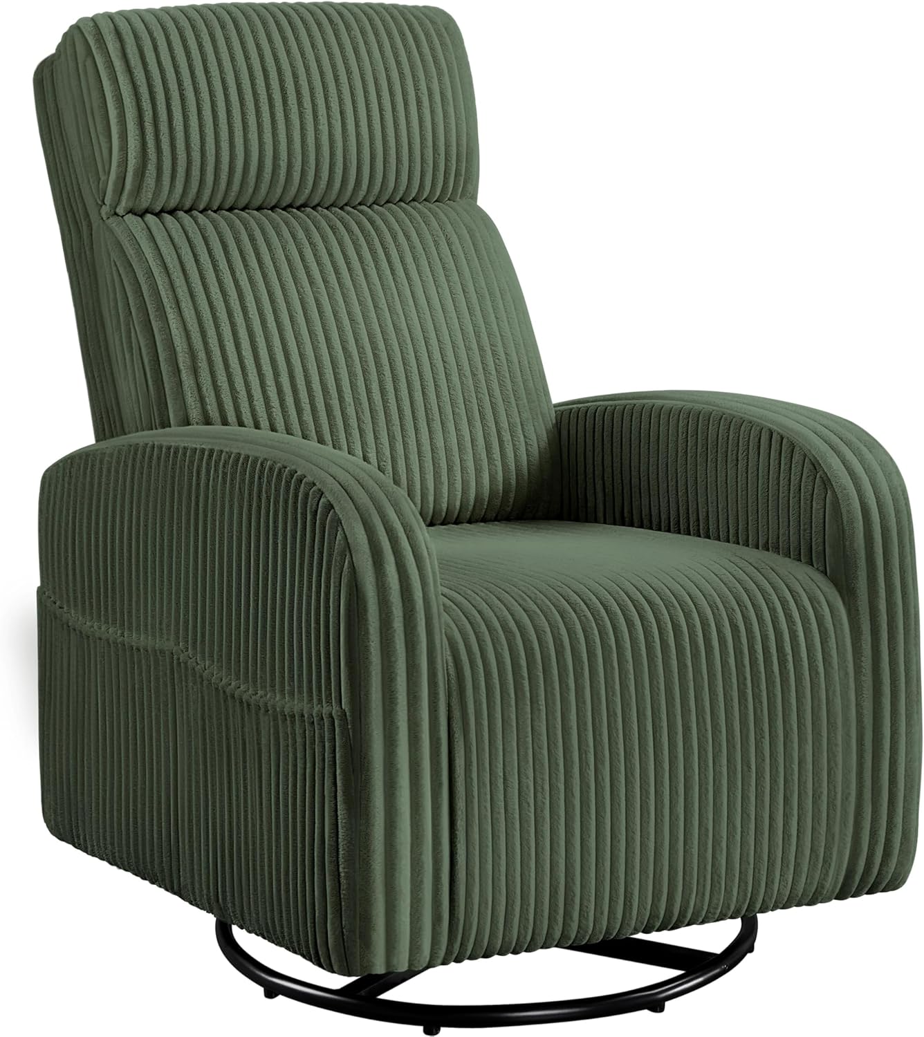 Yaheetech Corduroy Glider: 360 Swivel Rocking Chair with Side Pockets
