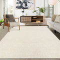Living Room Area Rug 9x12 Machine Washable Rug - Soft, Non-Slip Cream