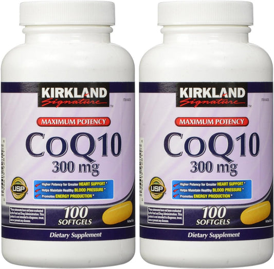 Kirkland COQ10 300 mg Softgels Pack of 2 for Heart Health