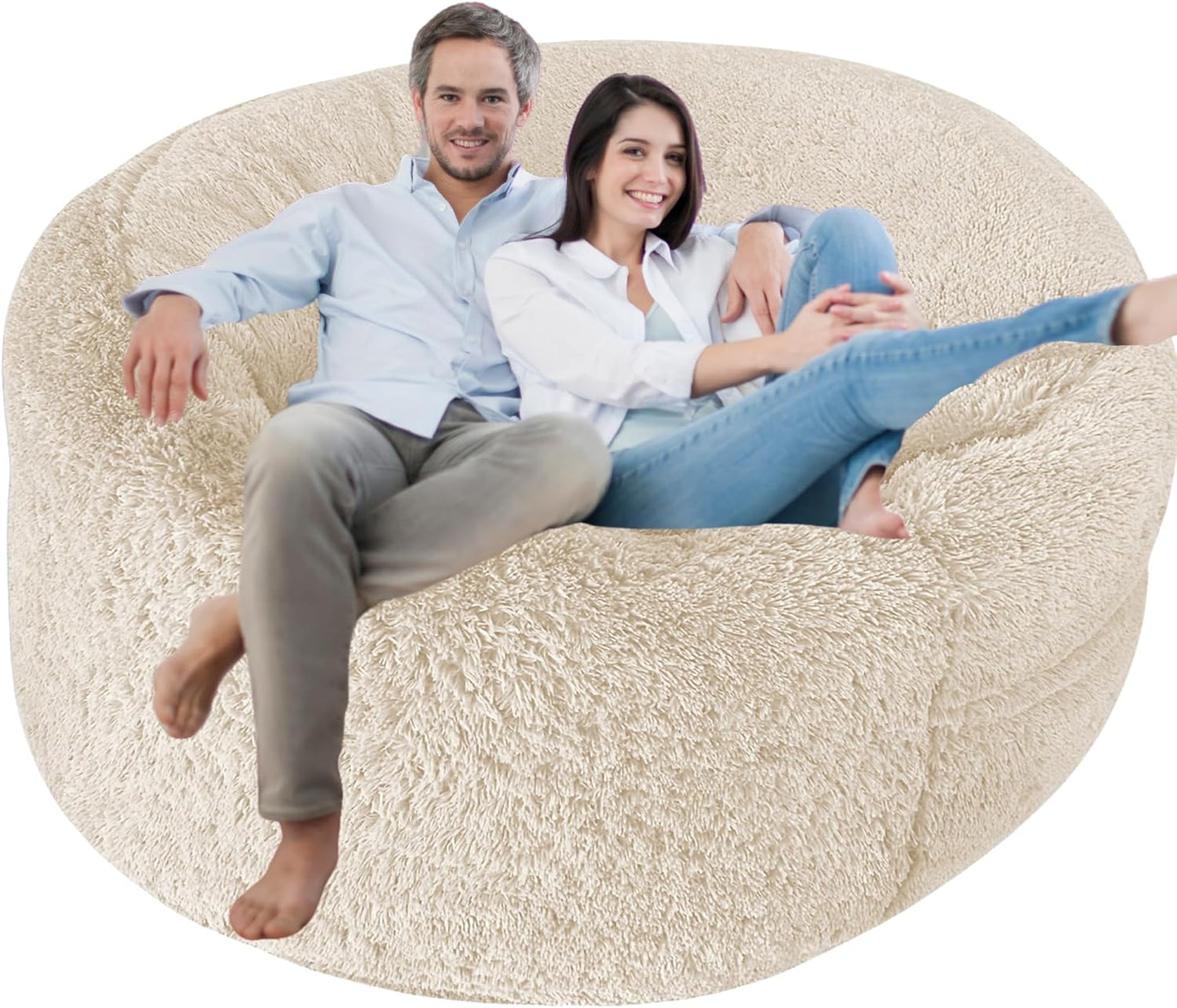Delmach Faux Fur XL Bean Bag Cover - Cozy Storage Solution