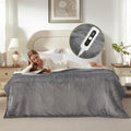 Electric Heated Blanket Full Size - Thick Flannel Sherpa, Fast Warm-Up