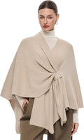PULI Women's Elegant Shawl Wraps Soft Open Front Poncho Sweater is