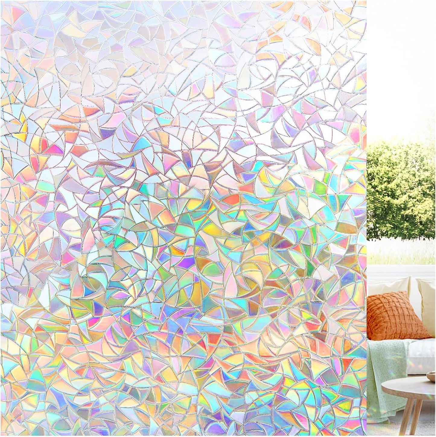 LUTE Rainbow Window Privacy Film for Stunning Home Decor