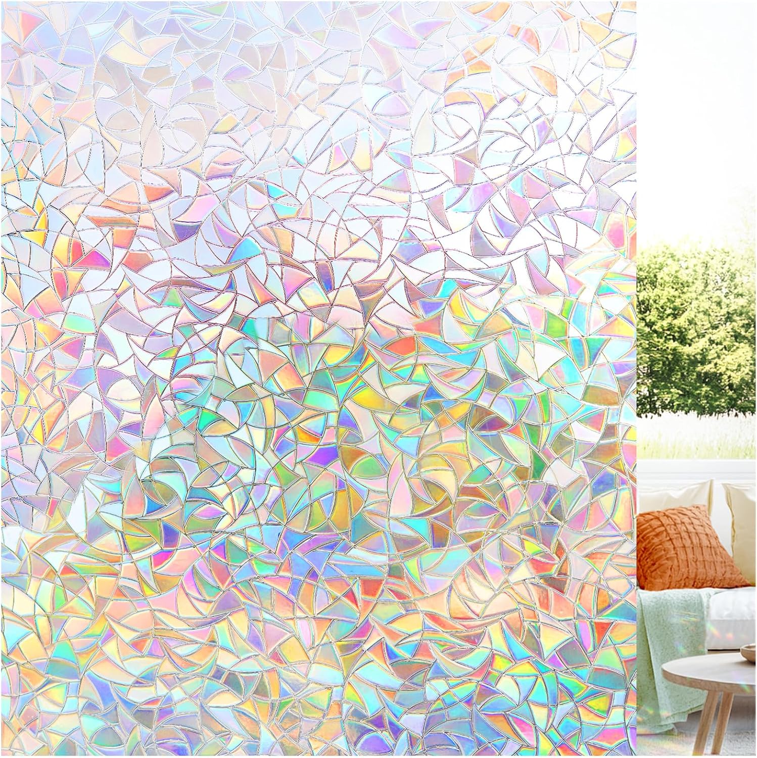 LUTE Rainbow Window Privacy Film for Stunning Home Decor
