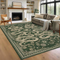 Snake 8x10 Area Rug for Living Room - Washable Non Slip Forest Design