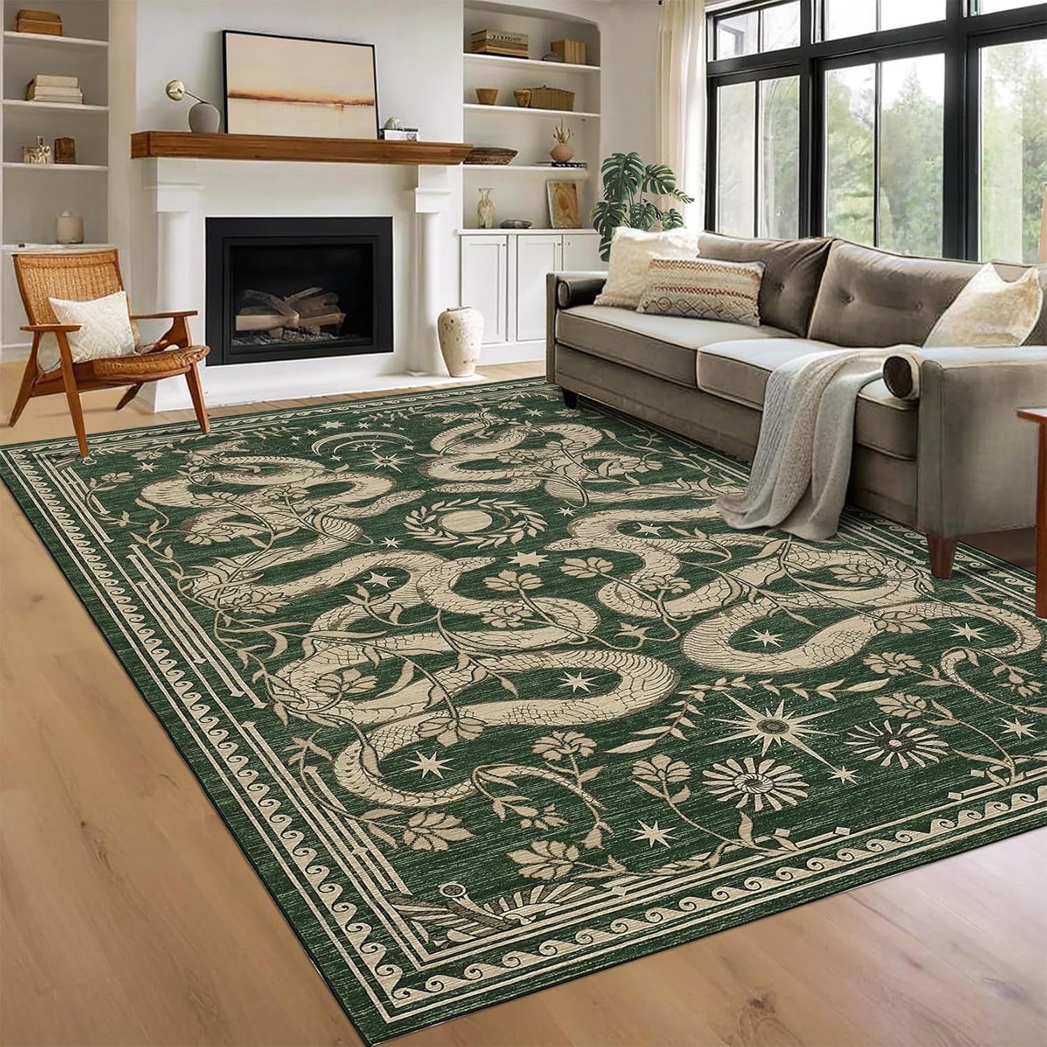 Snake 8x10 Area Rugs for Living Room Soft Washable Non Slip