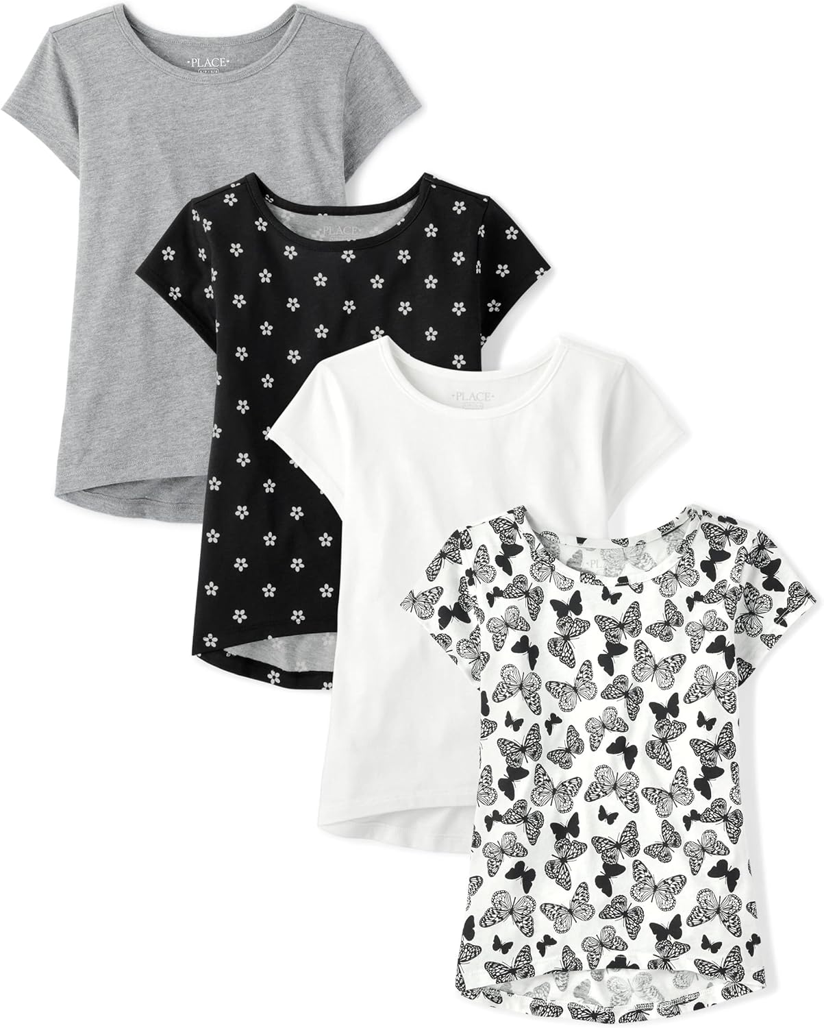 Children's Place Girls' Short Sleeve High Low Tee 4 Pack Review