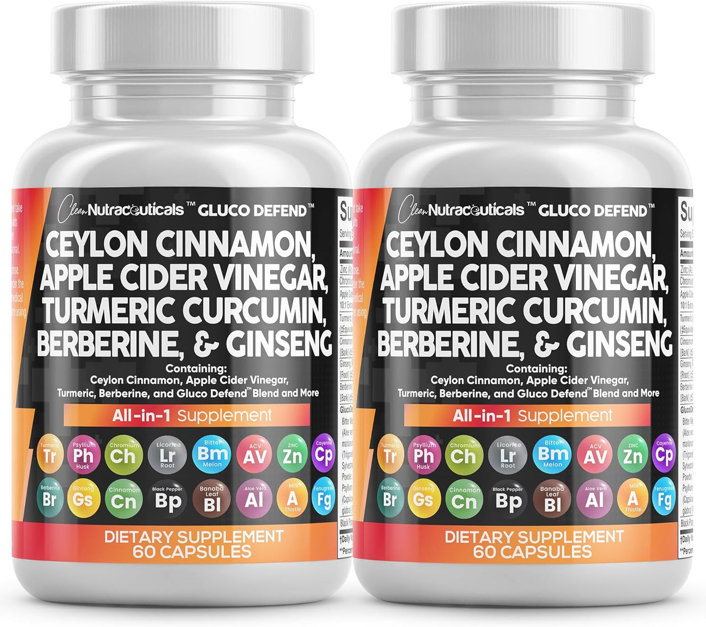 Ceylon Cinnamon Turmeric Apple Cider Vinegar Supplement 2-Pack
