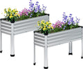 MGNO Galvanized Raised Garden Bed with Legs - Elevated 48x18x32in