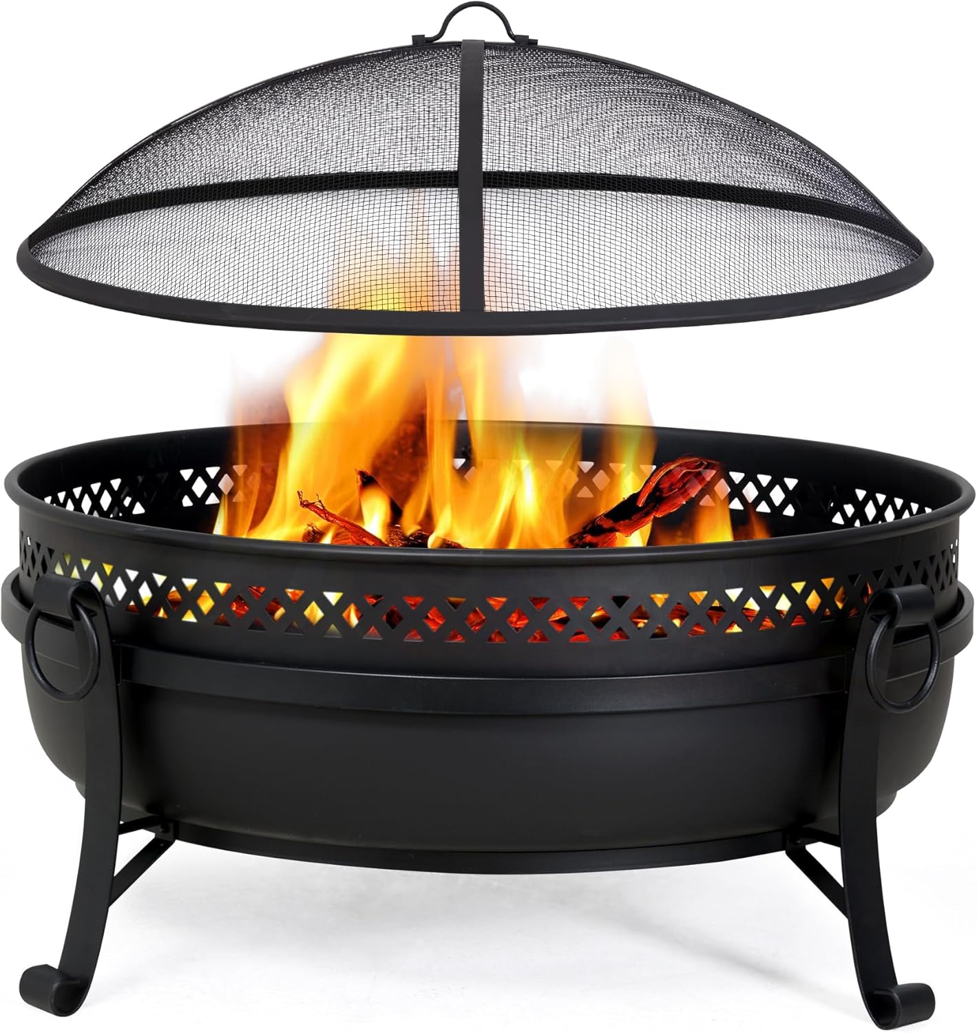 SUNCREAT Outdoor Patio Fire Pit: Portable 40in Fire Pit for Camping