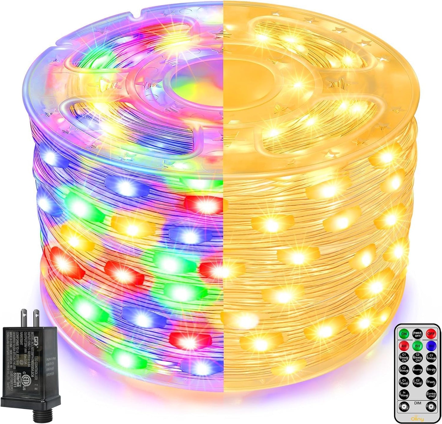 Ollny Christmas Lights 600LED 197FT Waterproof Fairy Lights