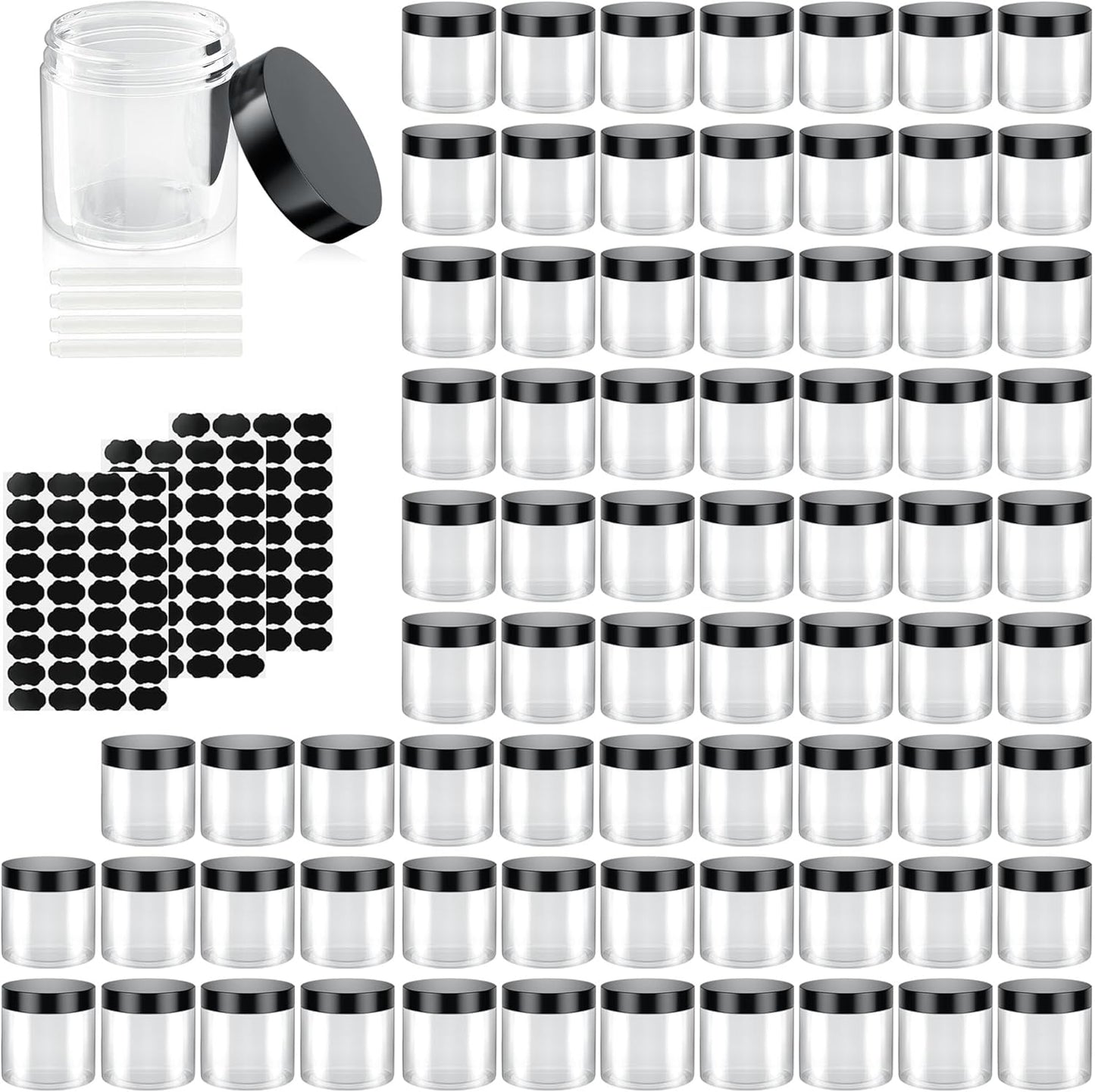 75 Pack 4 Oz Plastic Containers with Lids for Travel Essentials