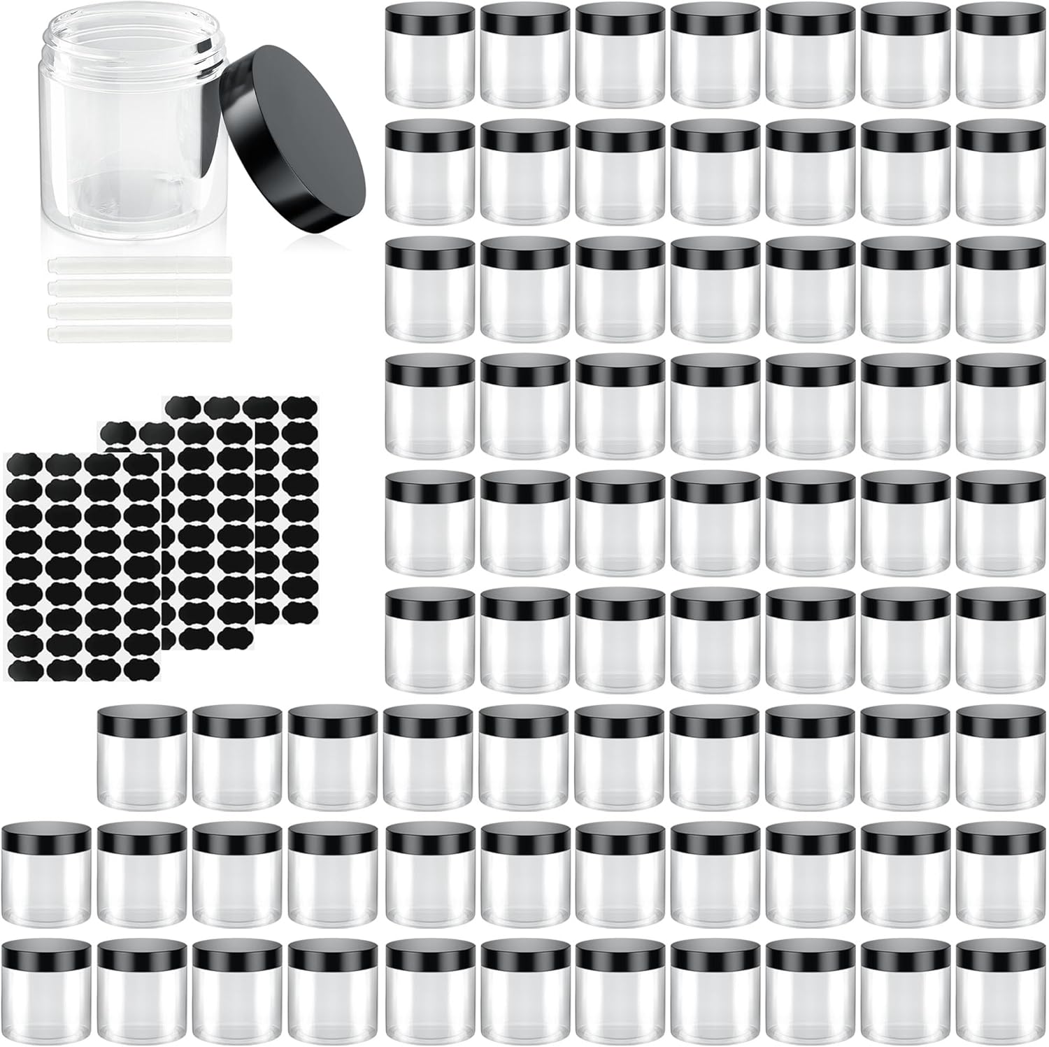 75 Pack 4 Oz Plastic Containers with Lids for Travel Essentials