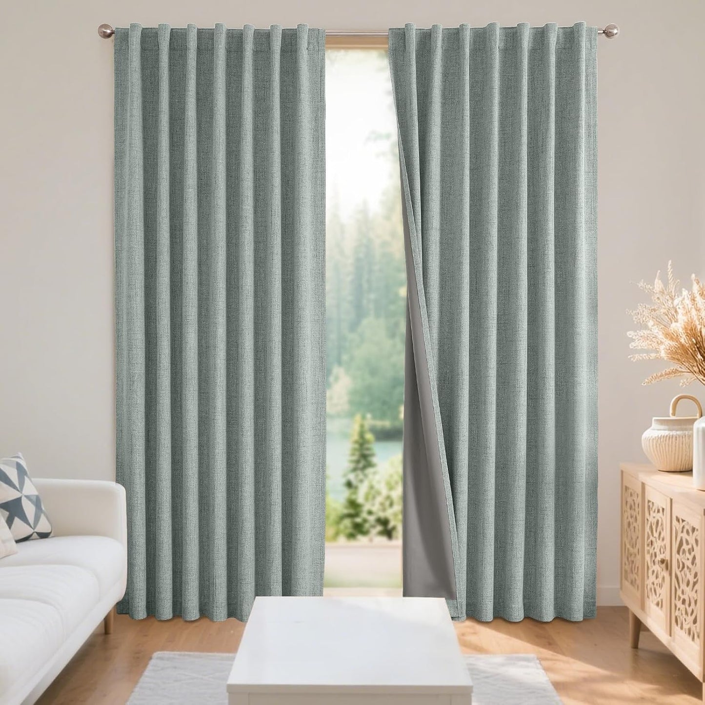 Joydeco Blackout Curtains - 90 Inch Long Thermal Insulated Drapes
