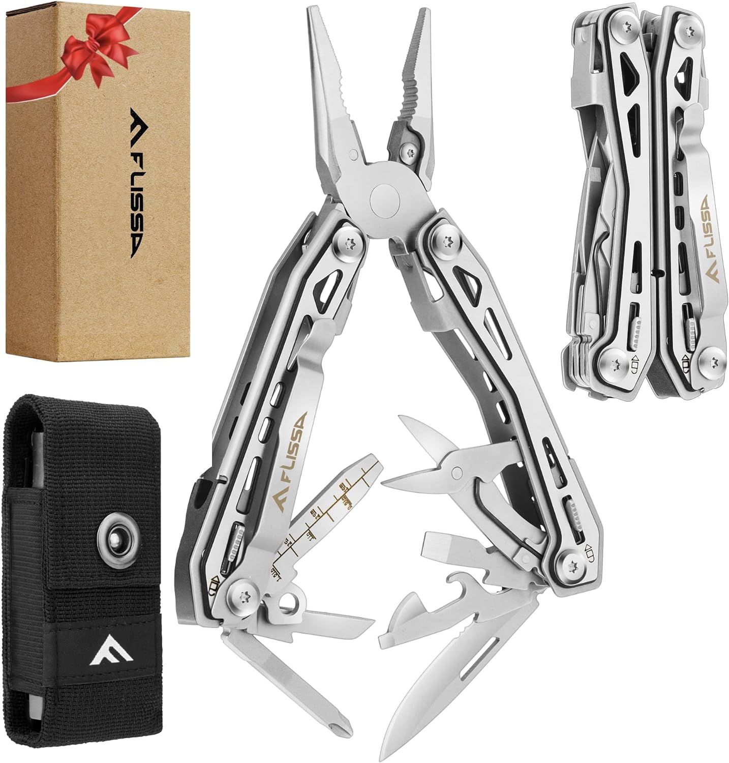 FLISSA 16-in-1 Stainless Steel Multi Tool: Ultimate EDC Companion!
