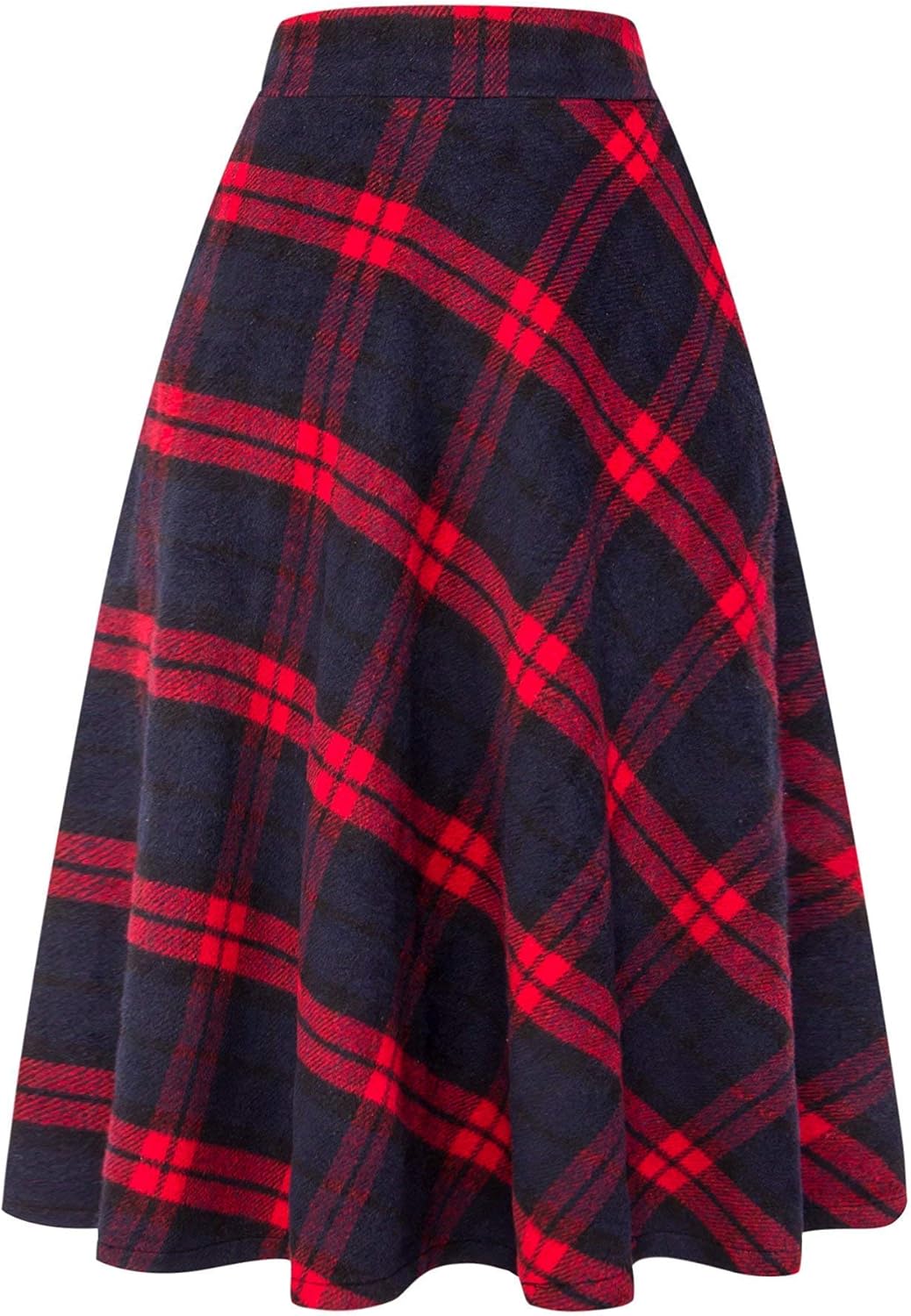 Tartan Maxi Skirt for Women - Warm A-Line Wool Long Skirt