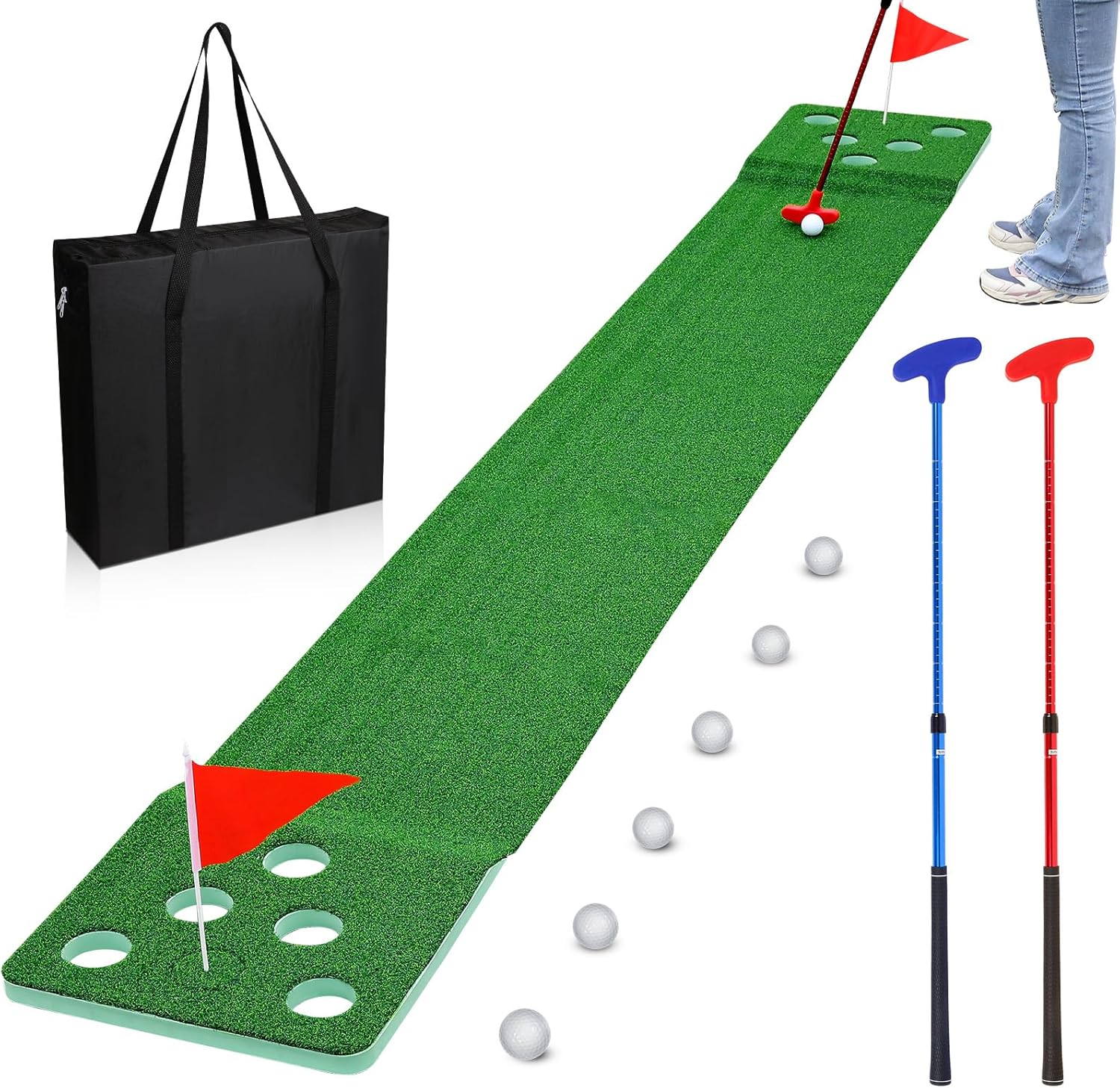 11 Ft Indoor Golf Putting Set - Perfect Practice Anywhere!